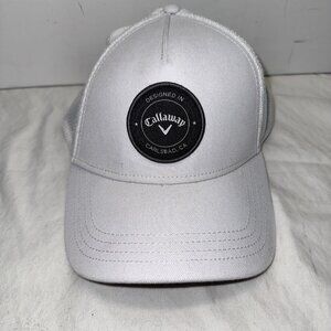 Callaway Carlsbad CA Wide Brim Hat Cap White w/White Fabric Mesh